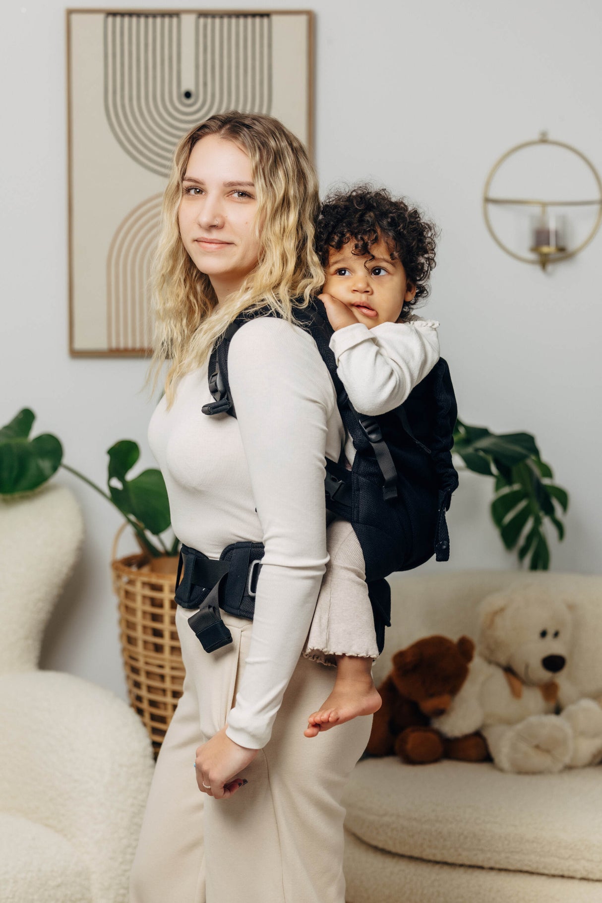 LennyLamb LennyPreschool Kleinkindtragehilfe - Little Herringbone Ebony Black