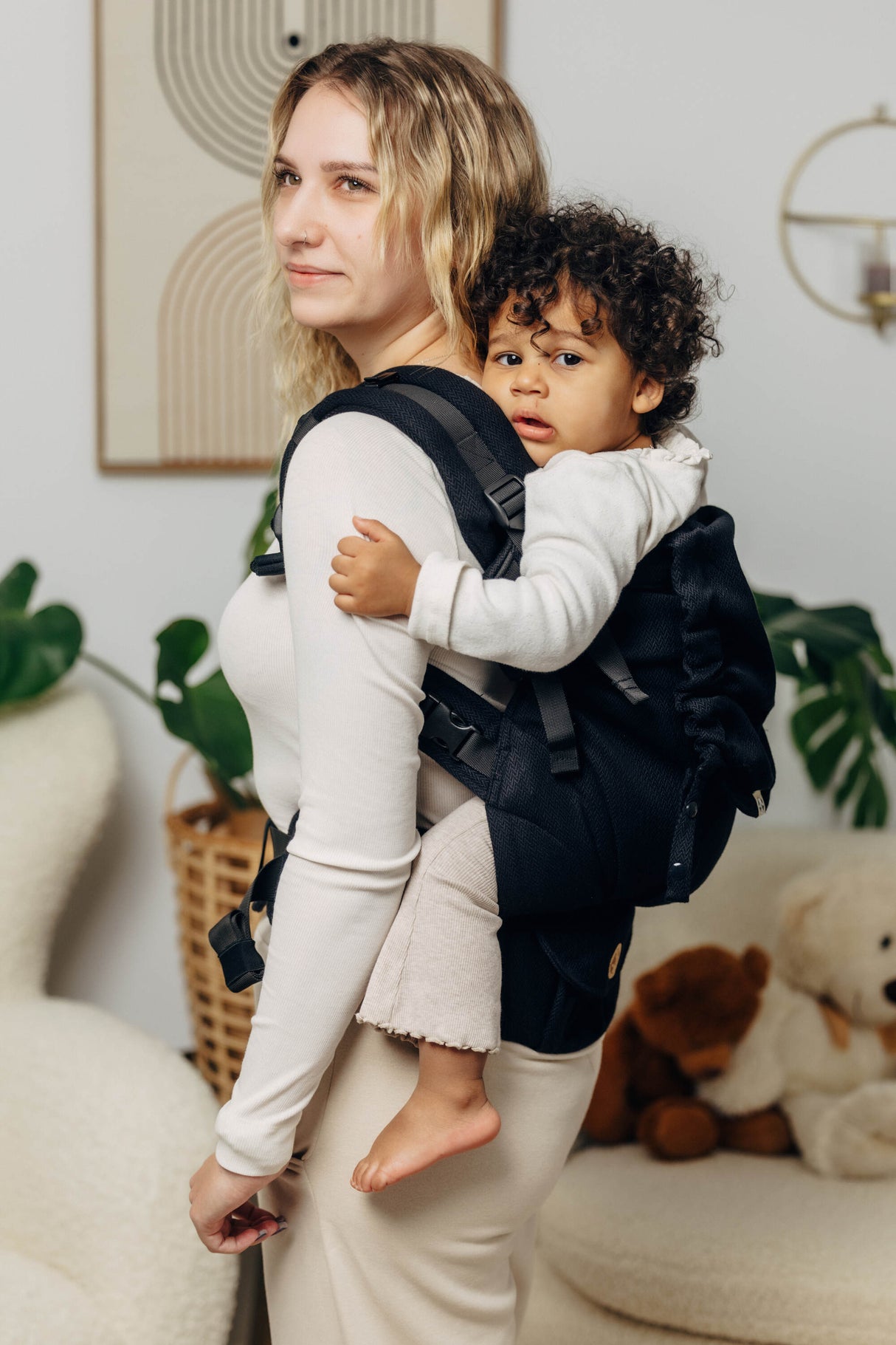 LennyLamb LennyPreschool Kleinkindtragehilfe - Little Herringbone Ebony Black