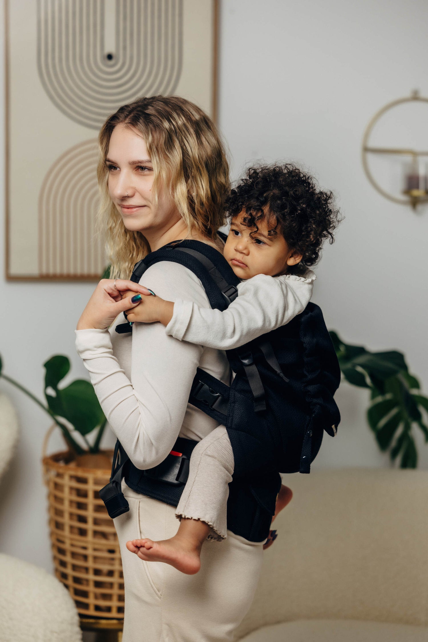 LennyLamb LennyPreschool Kleinkindtragehilfe - Little Herringbone Ebony Black