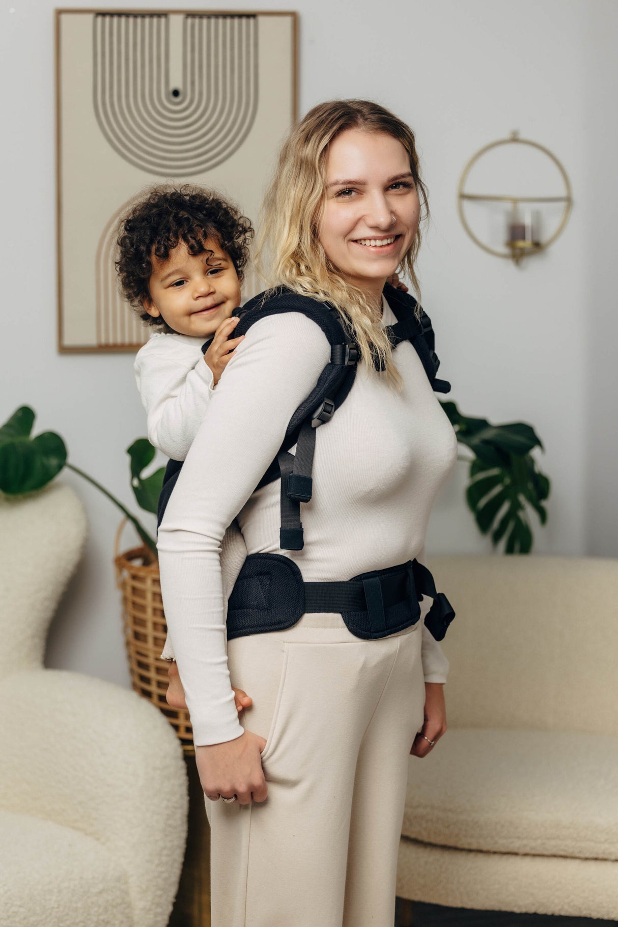 LennyLamb LennyPreschool Kleinkindtragehilfe - Little Herringbone Ebony Black