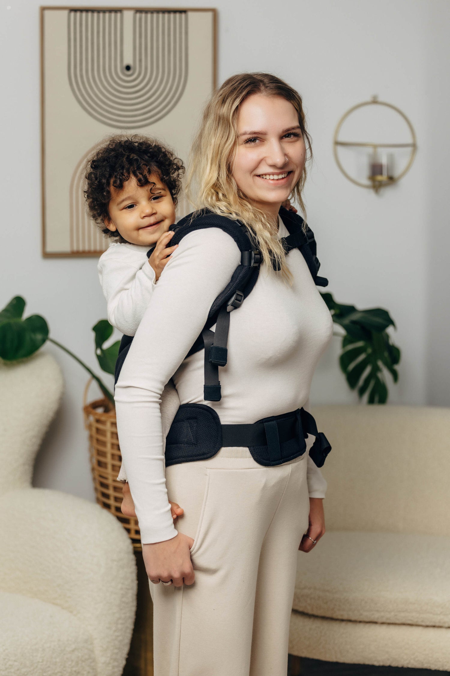 LennyLamb LennyPreschool Kleinkindtragehilfe - Little Herringbone Ebony Black