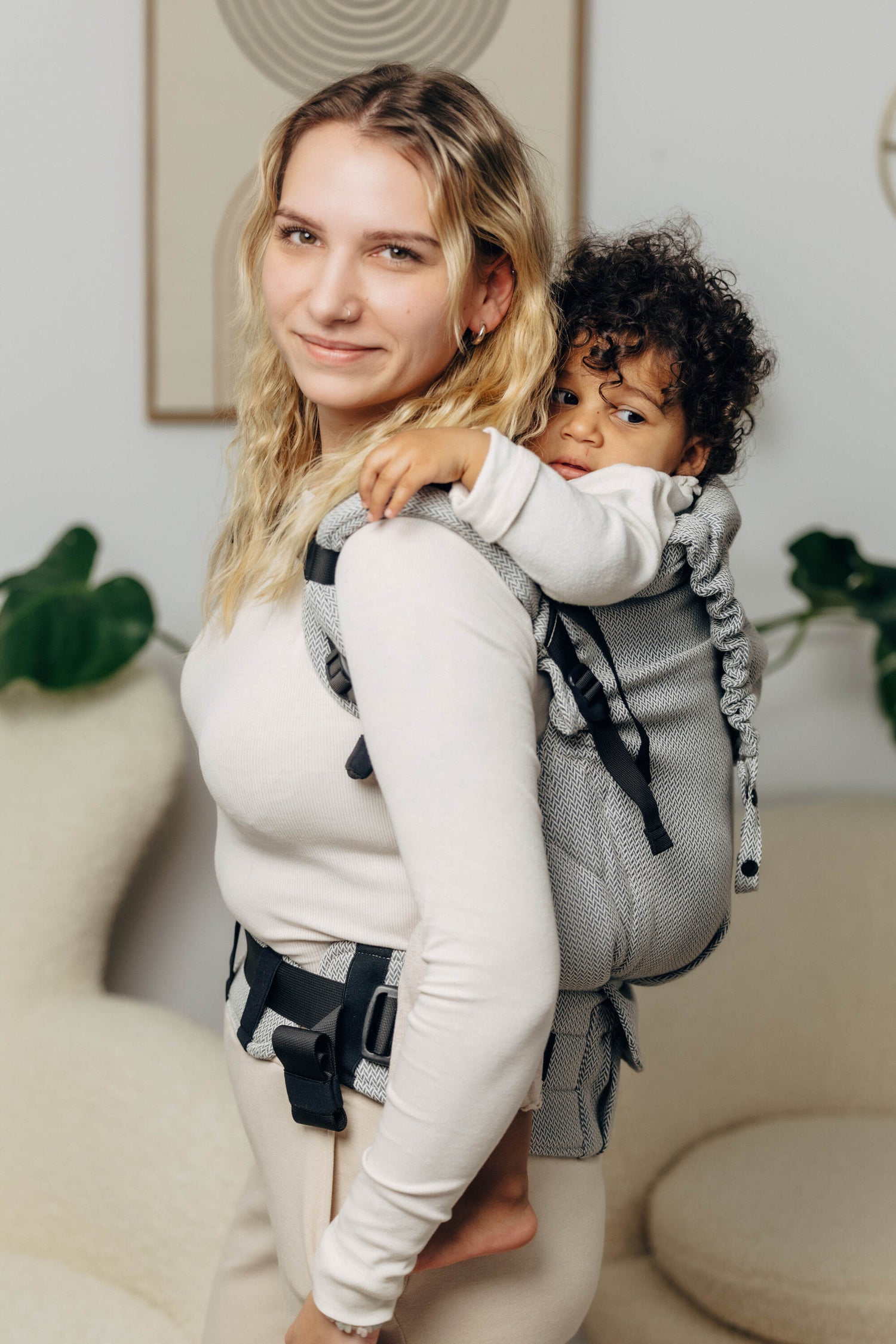LennyLamb LennyPreschool (bis zu 30kg) - Kleines Fischgrätmuster Grau