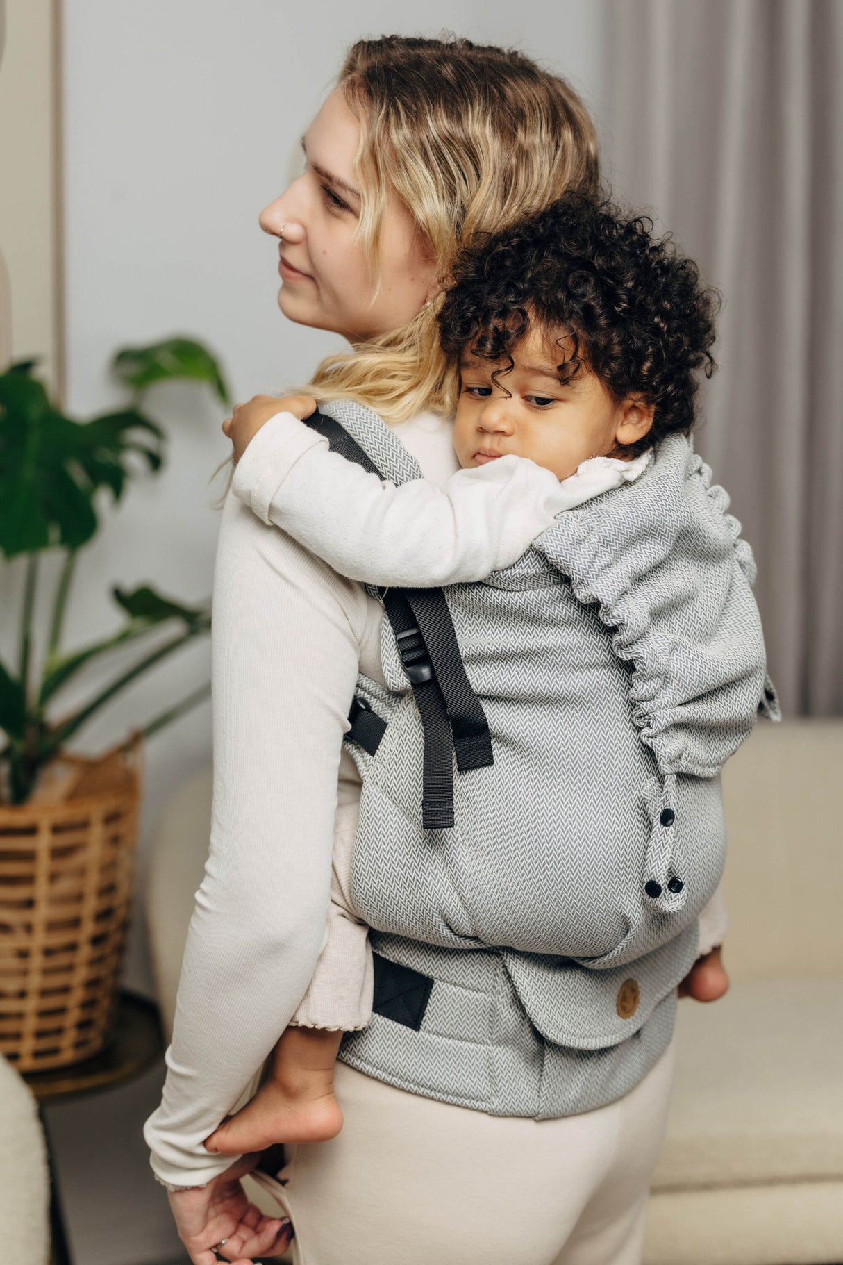 LennyLamb LennyPreschool (bis zu 30kg) - Kleines Fischgrätmuster Grau