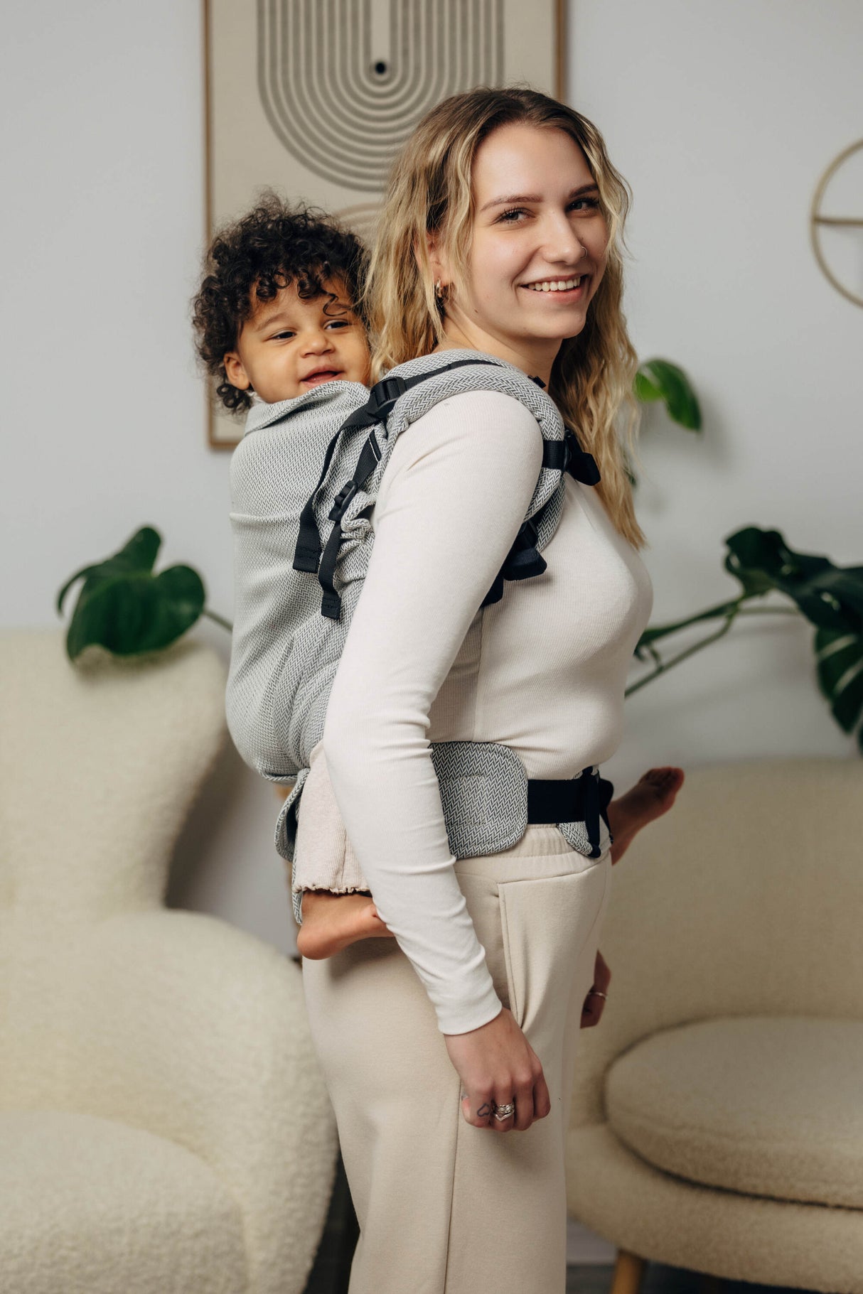 LennyLamb LennyPreschool (bis zu 30kg) - Kleines Fischgrätmuster Grau