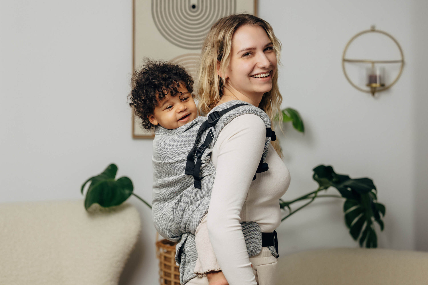 LennyLamb LennyPreschool (bis zu 30kg) - Kleines Fischgrätmuster Grau