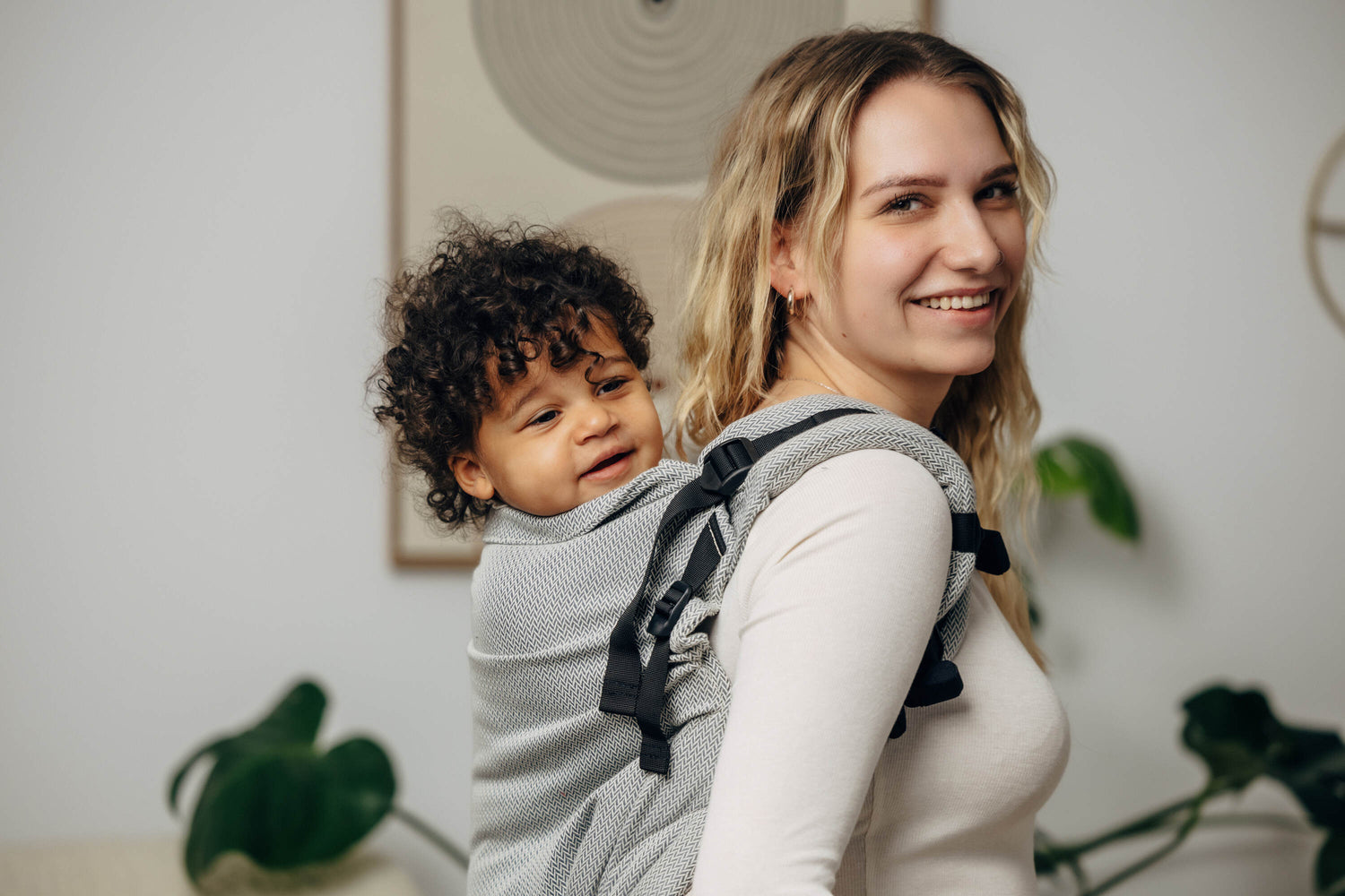 LennyLamb LennyPreschool (bis zu 30kg) - Kleines Fischgrätmuster Grau