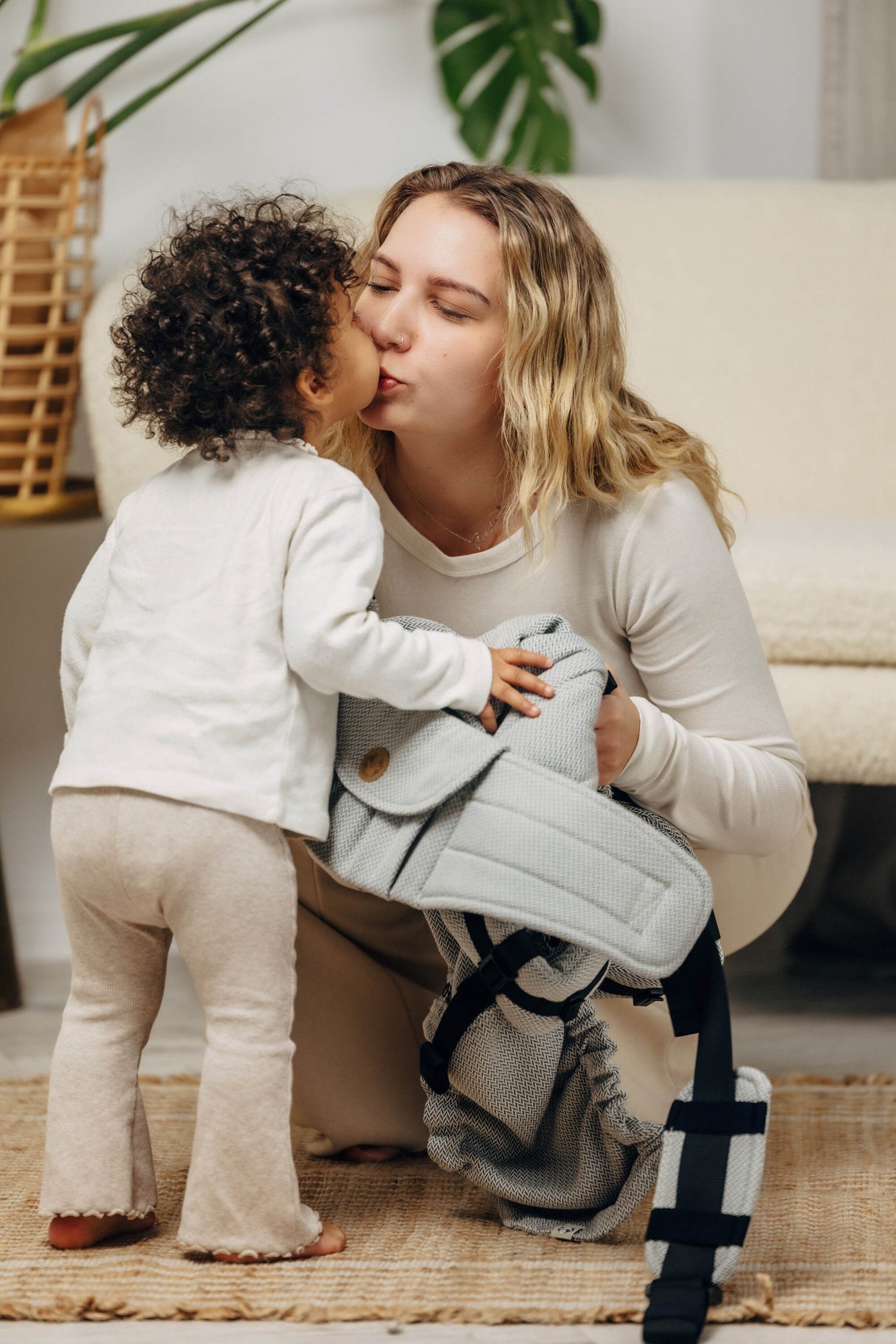 LennyLamb LennyPreschool (bis zu 30kg) - Kleines Fischgrätmuster Grau