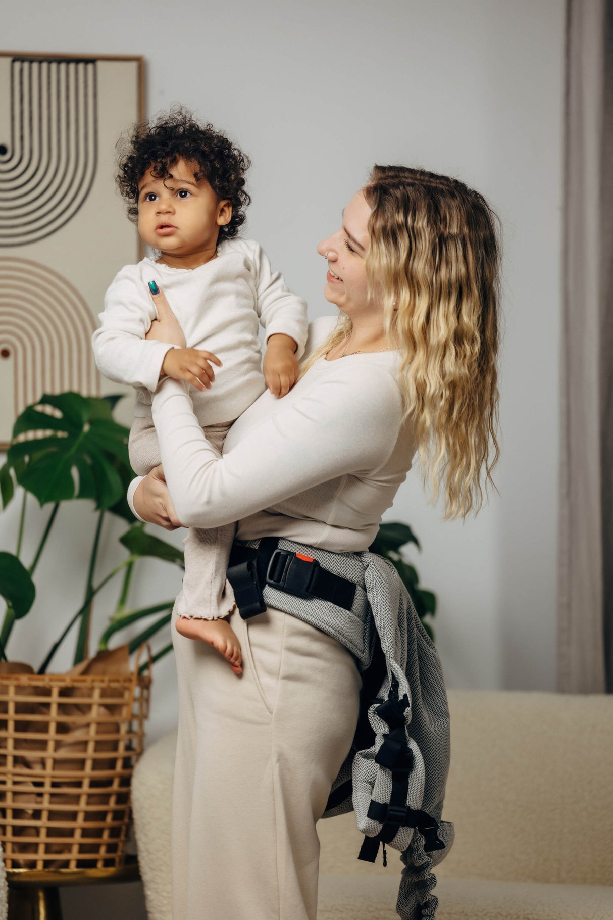 LennyLamb LennyPreschool (bis zu 30kg) - Kleines Fischgrätmuster Grau