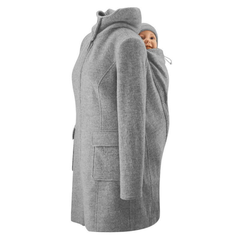 Shop Mamalila Mamalila Hooded Babywearing Coat Vienna - Light Grey at Babymaxi