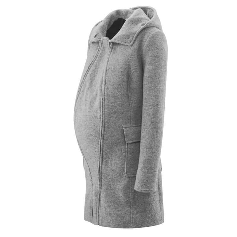 Shop Mamalila Mamalila Hooded Babywearing Coat Vienna - Light Grey at Babymaxi