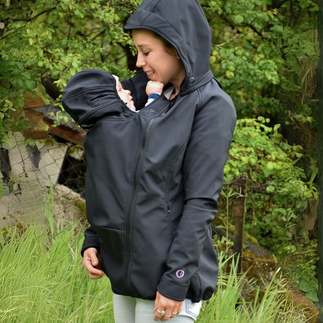 Mamalila Softshell Baby Tragejacke Allrounder - Black