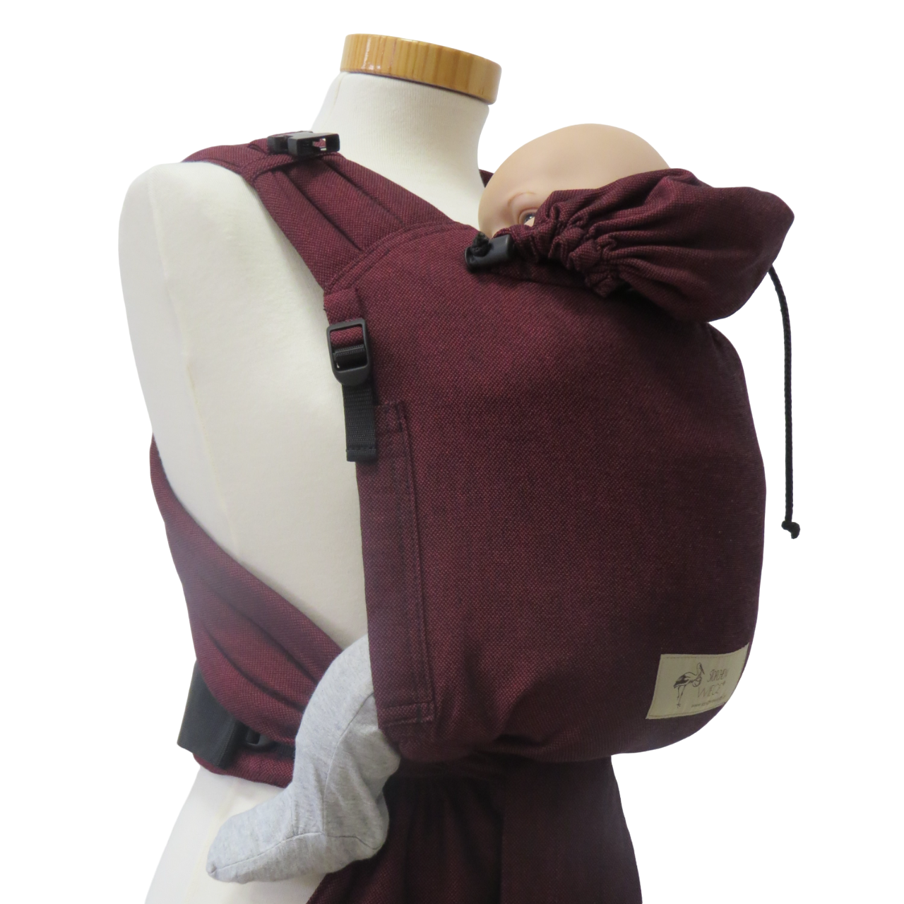 Storchenwiege Half-Buckle Babytrage - Bordeaux