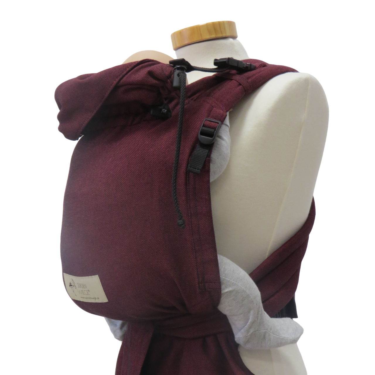 Storchenwiege Half-Buckle Babytrage - Bordeaux