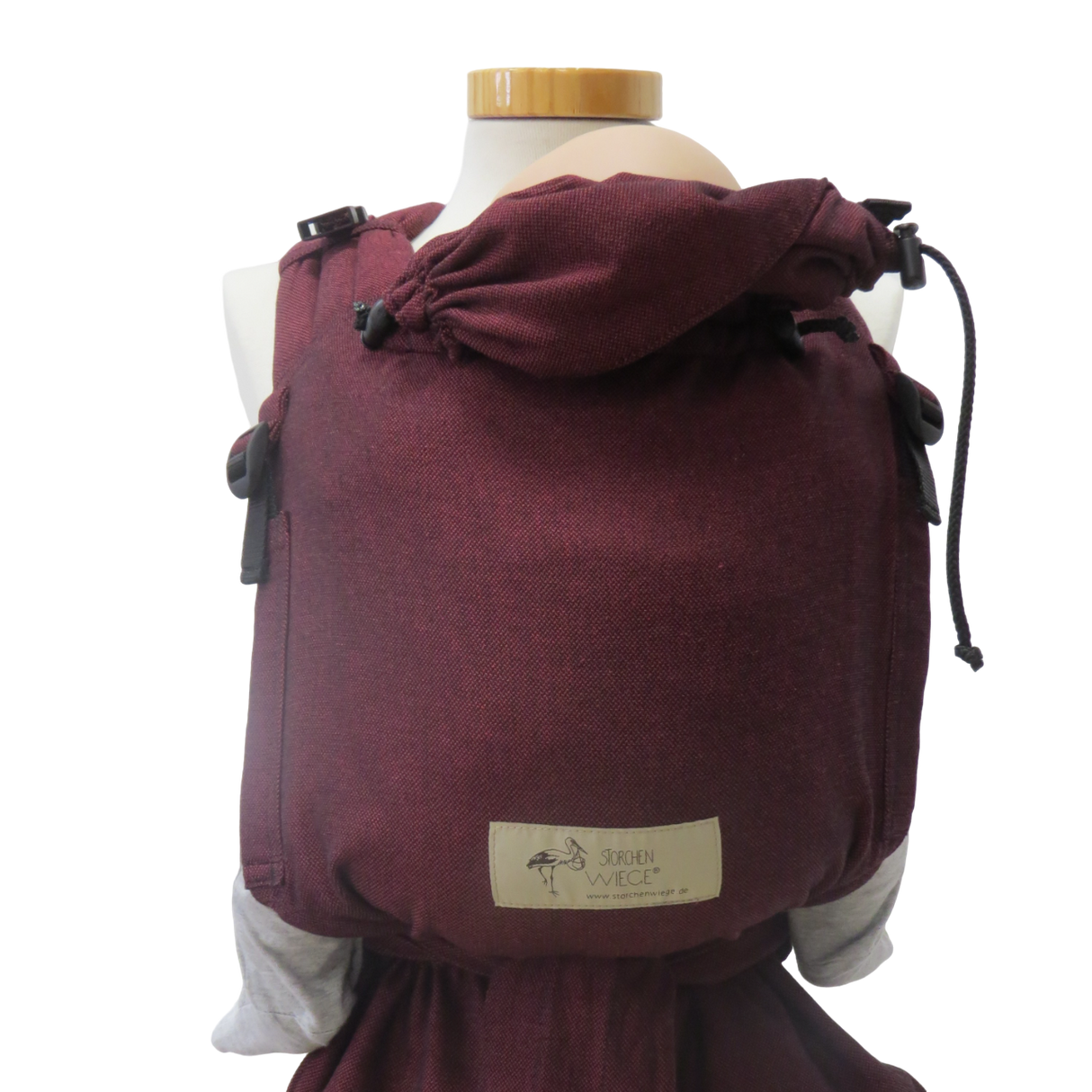 Storchenwiege Half-Buckle Babytrage - Bordeaux