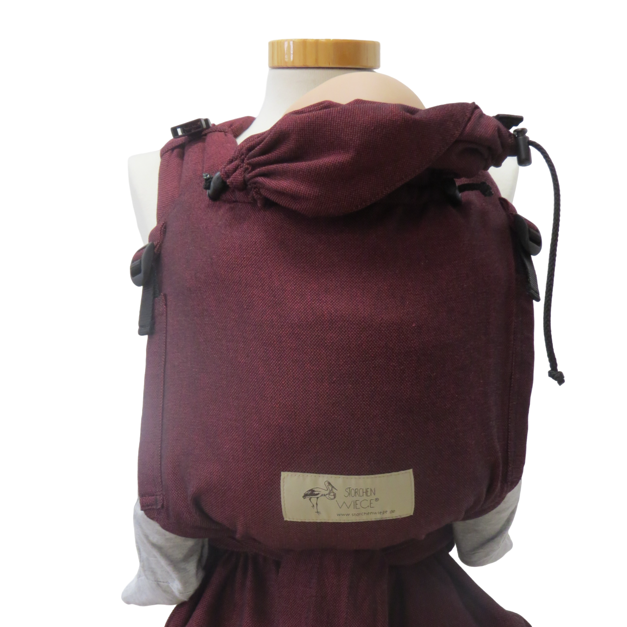 Storchenwiege Half-Buckle Babytrage - Bordeaux