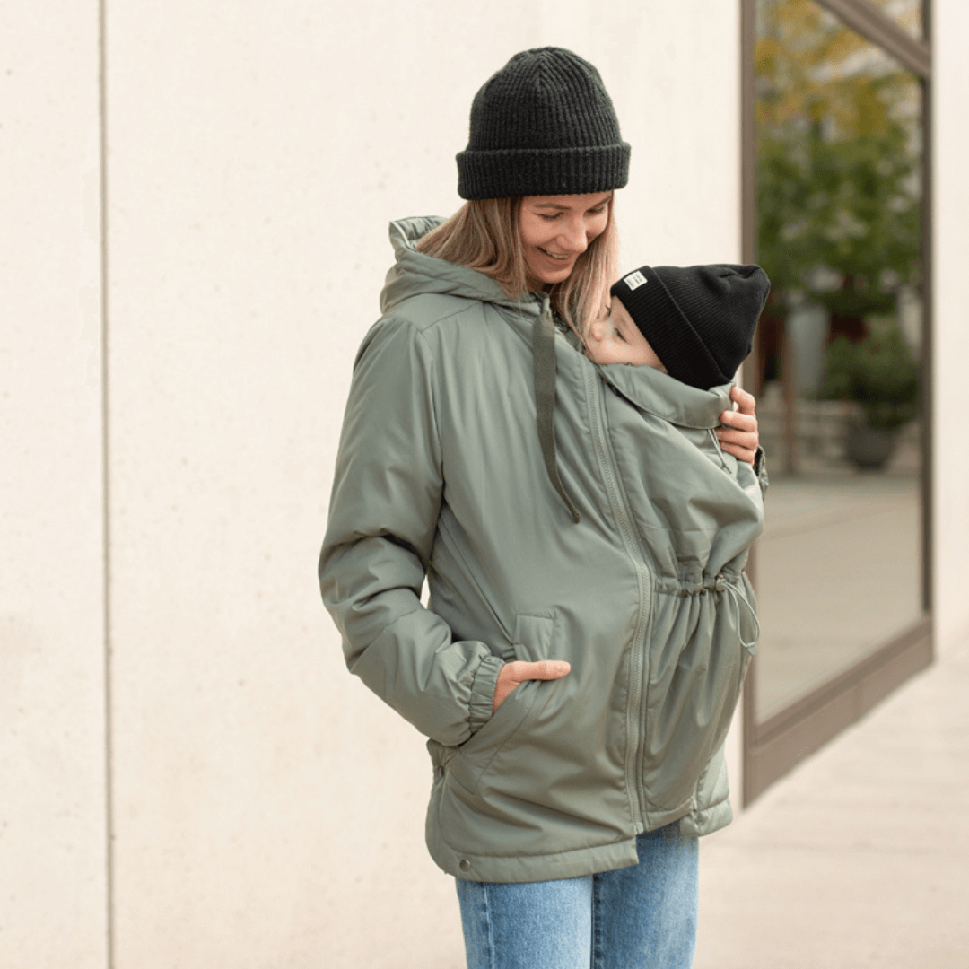 Mamalila Boston Babywearing Jacket - Agave, stylish and versatile jacket for babywearing and motherhood | Babymaxi