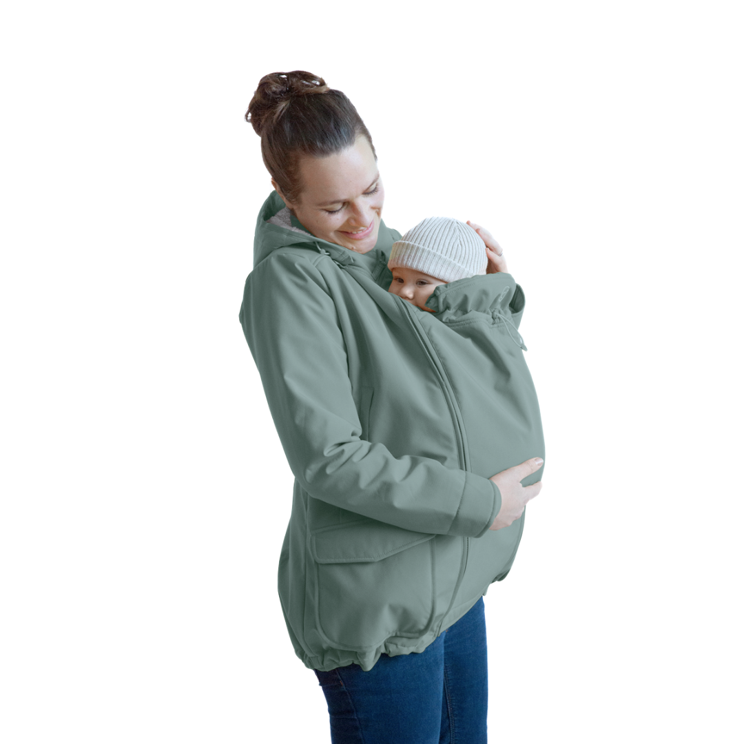 Mamalila Winter Softshell Babytrage Jacke - Agave