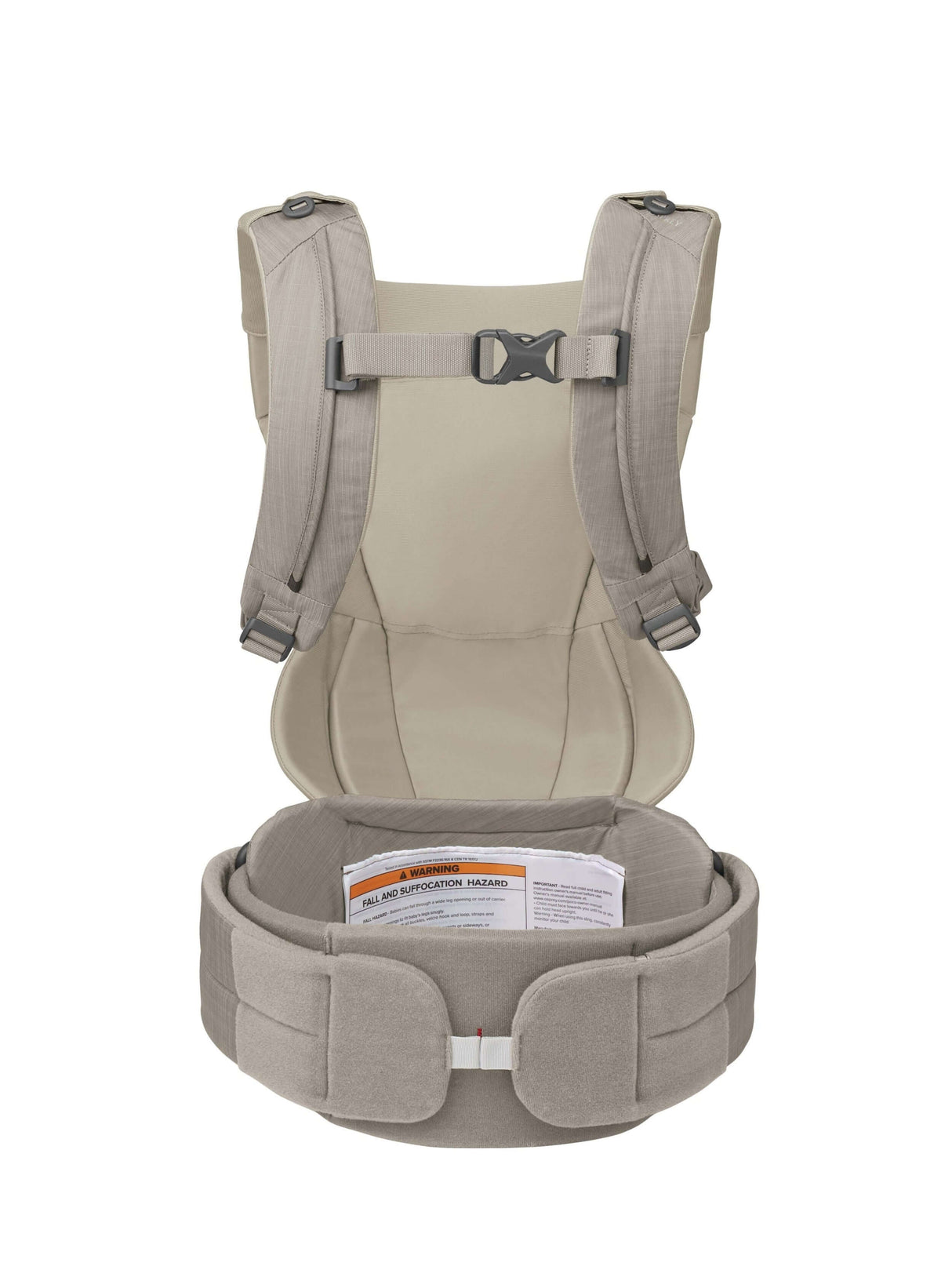Osprey Poco Soft Child Carrier LT - Tan Concrete front view showing ergonomic design and adjustable features | Babymaxi