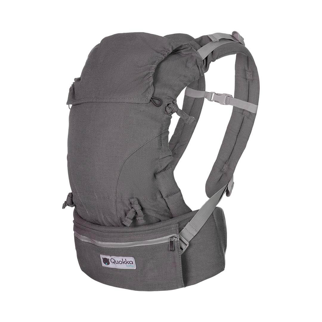 Quokkababy E-Carrier - Light Grey ergonomic baby carrier made from organic cotton | Babymaxi
