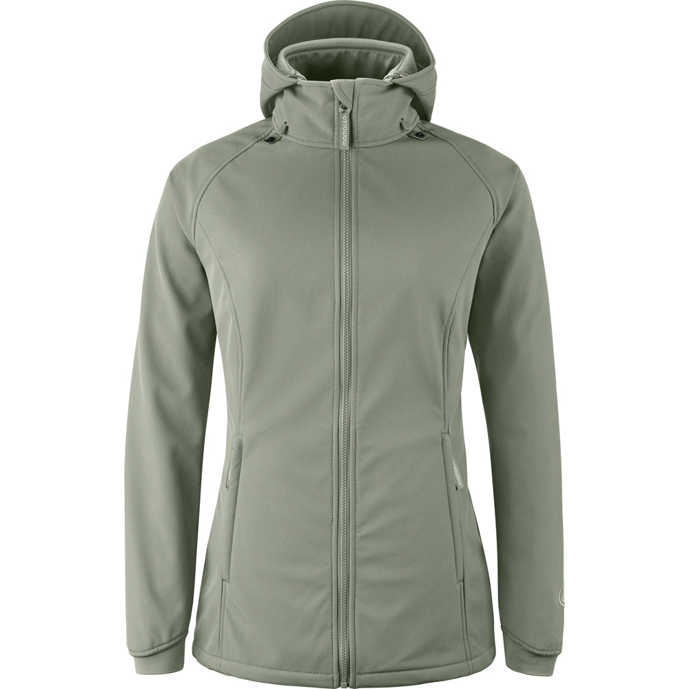 Mamalila Softshell Babywearing Jacket Allrounder Fit Agave, front view for solo wear