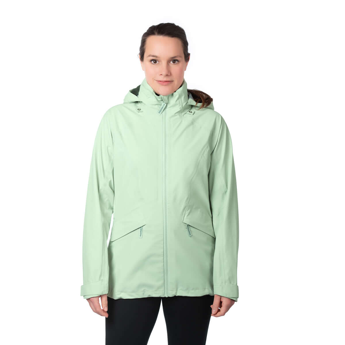 Mamalila Explorer Outdoor Baby Carrier Jacket - Mint, women's waterproof jacket for active motherhood and outdoor adventures | Babymaxi