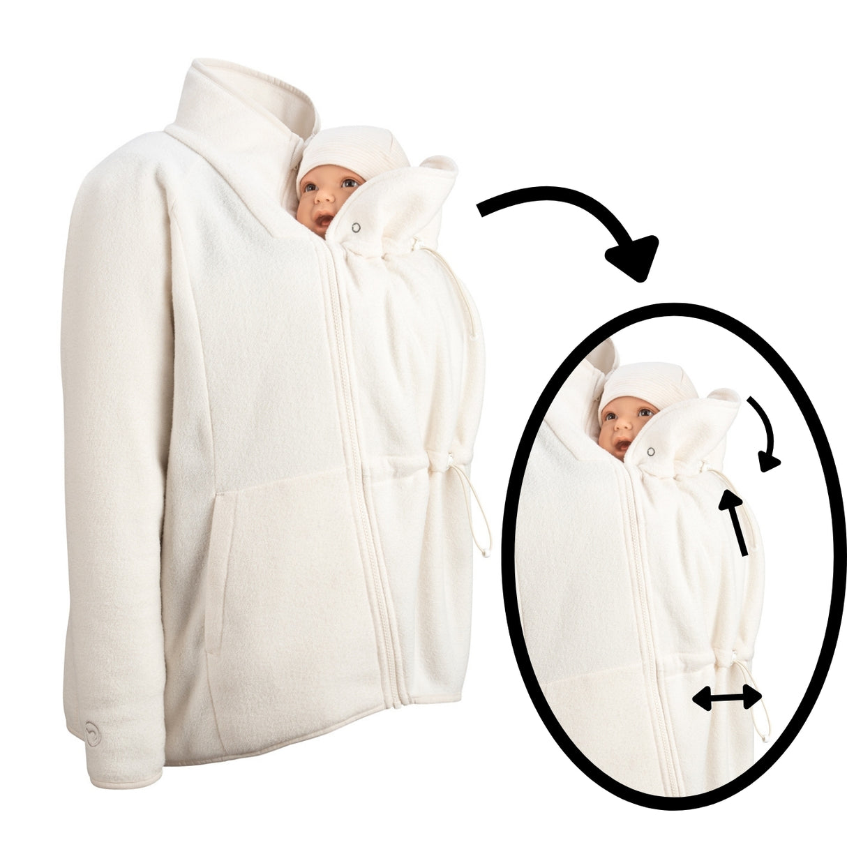 Mamalila Basel Babytrage Fleecejacke – Off White