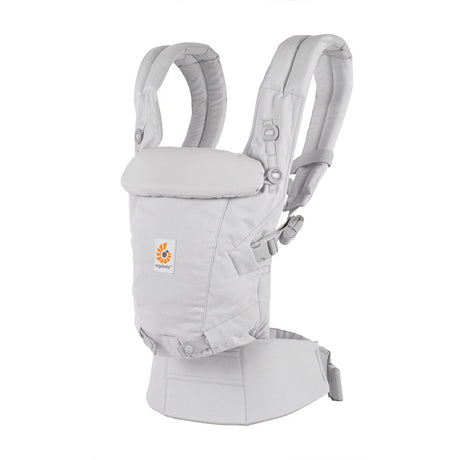 Ergobaby Adapt Soft Touch Cotton - Pearl Grey baby carrier with ergonomic design, soft brushed cotton, and no infant insert required | Babymaxi