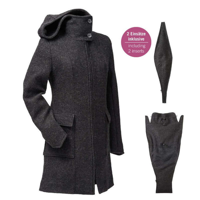 Shop Mamalila Mamalila Hooded Babywearing Coat Vienna - Anthracite at Babymaxi