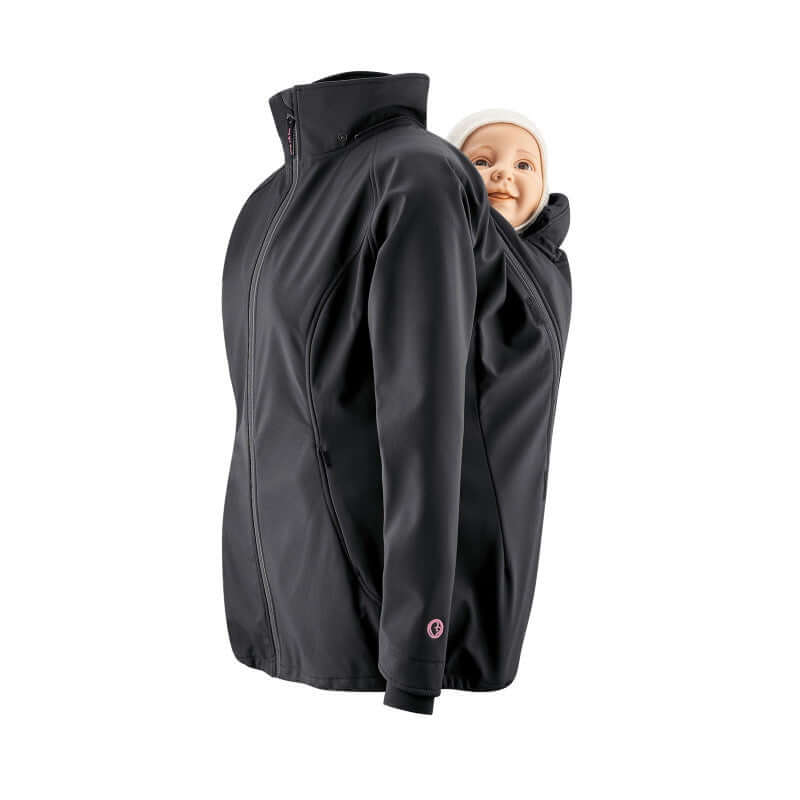 Shop Mamalila Mamalila Softshell Babywearing Jacket Allrounder - Black at Babymaxi