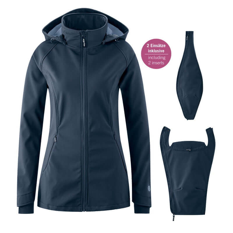 Shop Mamalila Mamalila Softshell Babywearing Jacket Allrounder - Navy at Babymaxi