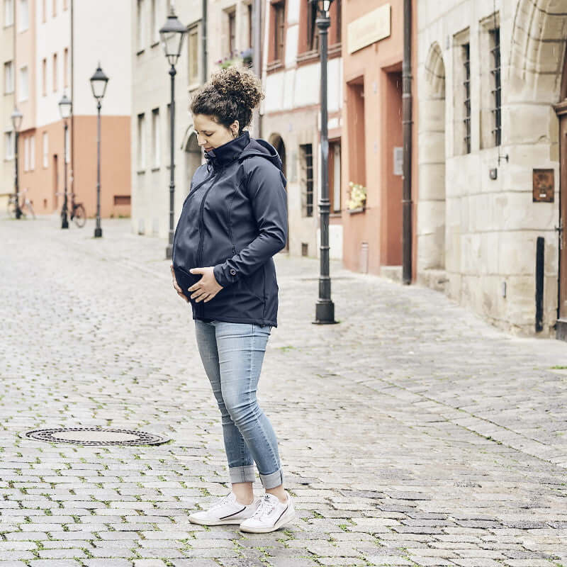 Shop Mamalila Mamalila Softshell Babywearing Jacket Allrounder - Navy at Babymaxi
