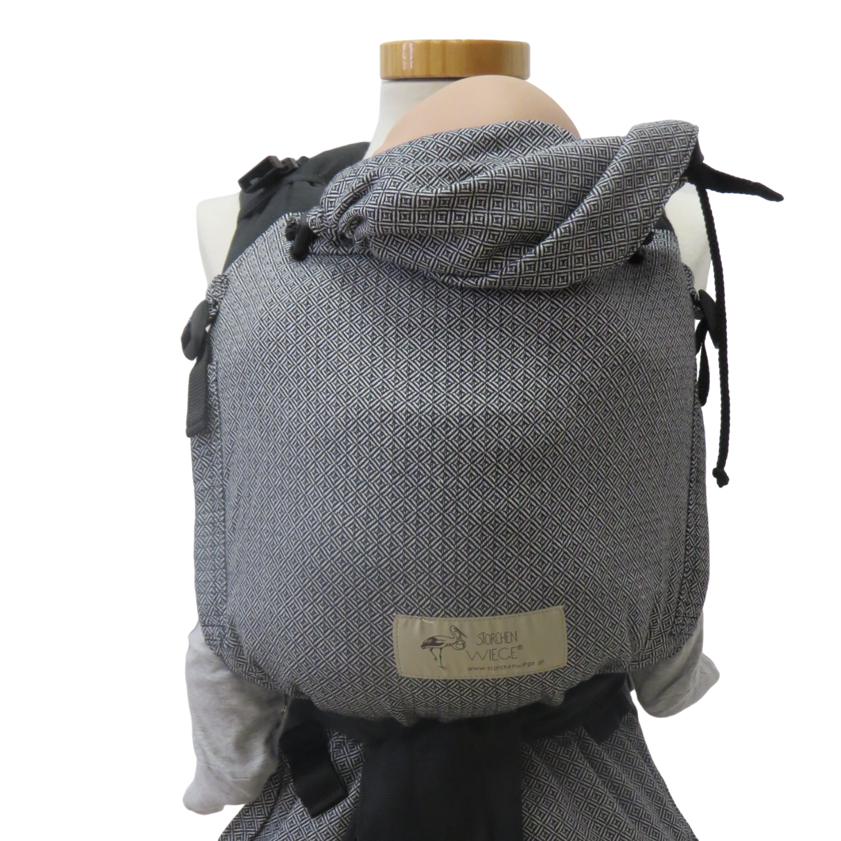 Storchenwiege Talemo Half-Buckle Babytrage - Leo Black White