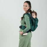 Isara Preschooler (up to 30kg) - Evergreen Linen baby carrier with child, adjustable for ages 9 months to 8 years | Babymaxi