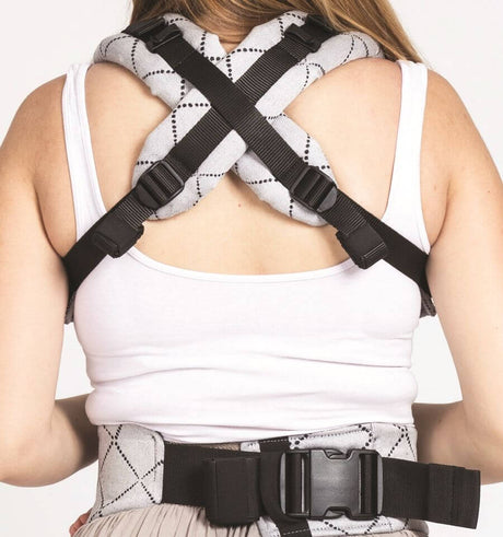Isara The One - Diamonda Grey baby carrier straps design, adjustable fit for all parents | Babymaxi