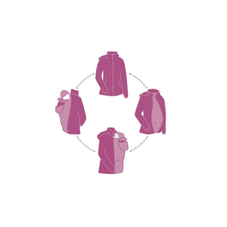 Mamalila Hooded Babywearing Coat Vienna - Berry showcasing versatile styles | Babymaxi