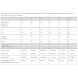 Mamalila Hooded Babywearing Coat Vienna - Berry size chart with measurements for XS to XXL | Babymaxi