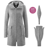 Mamalila Hooded Babywearing Coat Vienna - Light Grey featuring pockets and inserts | Babymaxi