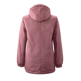 Mamalila Boston Babywearing Jacket Dark Rose, back view with hood