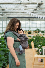 Neko Switch Baby Carrier - Bold, 2 extra hoods in use with a smiling baby, perfect for comfort and support | Babymaxi