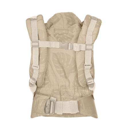 Quokkababy E-Carrier - Taupe Leaves ergonomic baby carrier with adjustable straps | Babymaxi