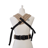 Stochenwiege Valeno Baby Carrier - Sand back view showcasing ergonomic full-buckle design and adjustable straps | Babymaxi