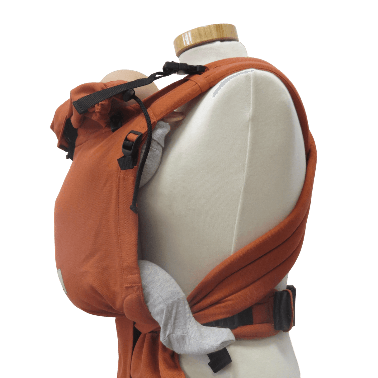 Storchenwiege Talemo Baby Carrier - Terra in an adjustable design, showcasing buckle and wrap-style straps for custom fit | Babymaxi