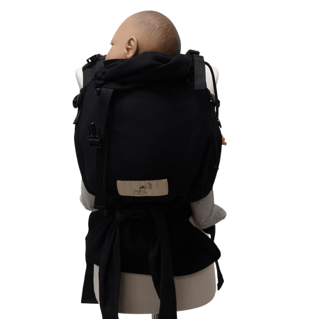 Storchenwiege Talemo Half-Buckle Baby Carrier - Black, optimal for comfort and support, perfect for newborns | Babymaxi
