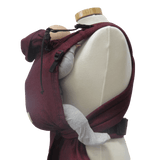 Storchenwiege Talemo Half-Buckle Baby Carrier - Bordeaux in use, showing adjustable straps and a baby | Babymaxi