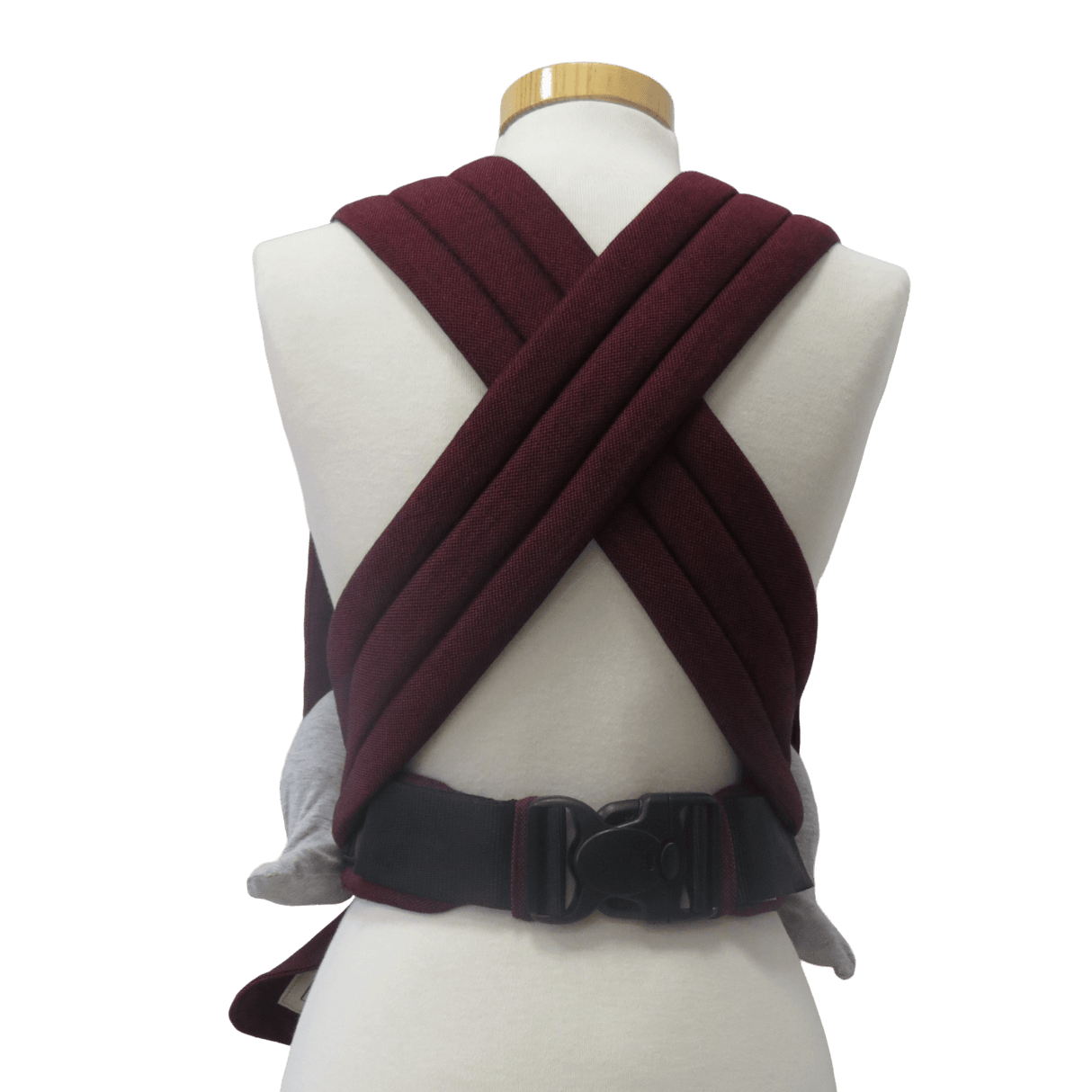 Storchenwiege Talemo Half-Buckle Baby Carrier - Bordeaux back view with adjustable straps | Babymaxi