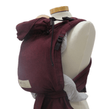 Storchenwiege Talemo Half-Buckle Baby Carrier - Bordeaux showcased on mannequin | Babymaxi