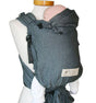 Storchenwiege Talemo Half-Buckle Baby Carrier - Graphite with baby model on mannequin | Babymaxi