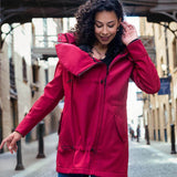 Wombat & Co. London - Shell Babywearing Coat - Cherry Red, stylish and versatile baby carrier jacket for winter | Babymaxi