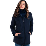 Wombat & Co. London - Wallaby Maternity & Babywearing Coat - Navy on model, stylish and functional for all motherhood stages | Babymaxi