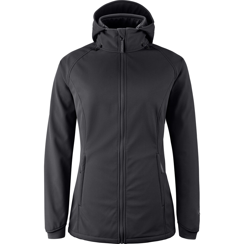 Mamalila Softshell Babywearing Jacket Allrounder Fit Black, front view for solo wear